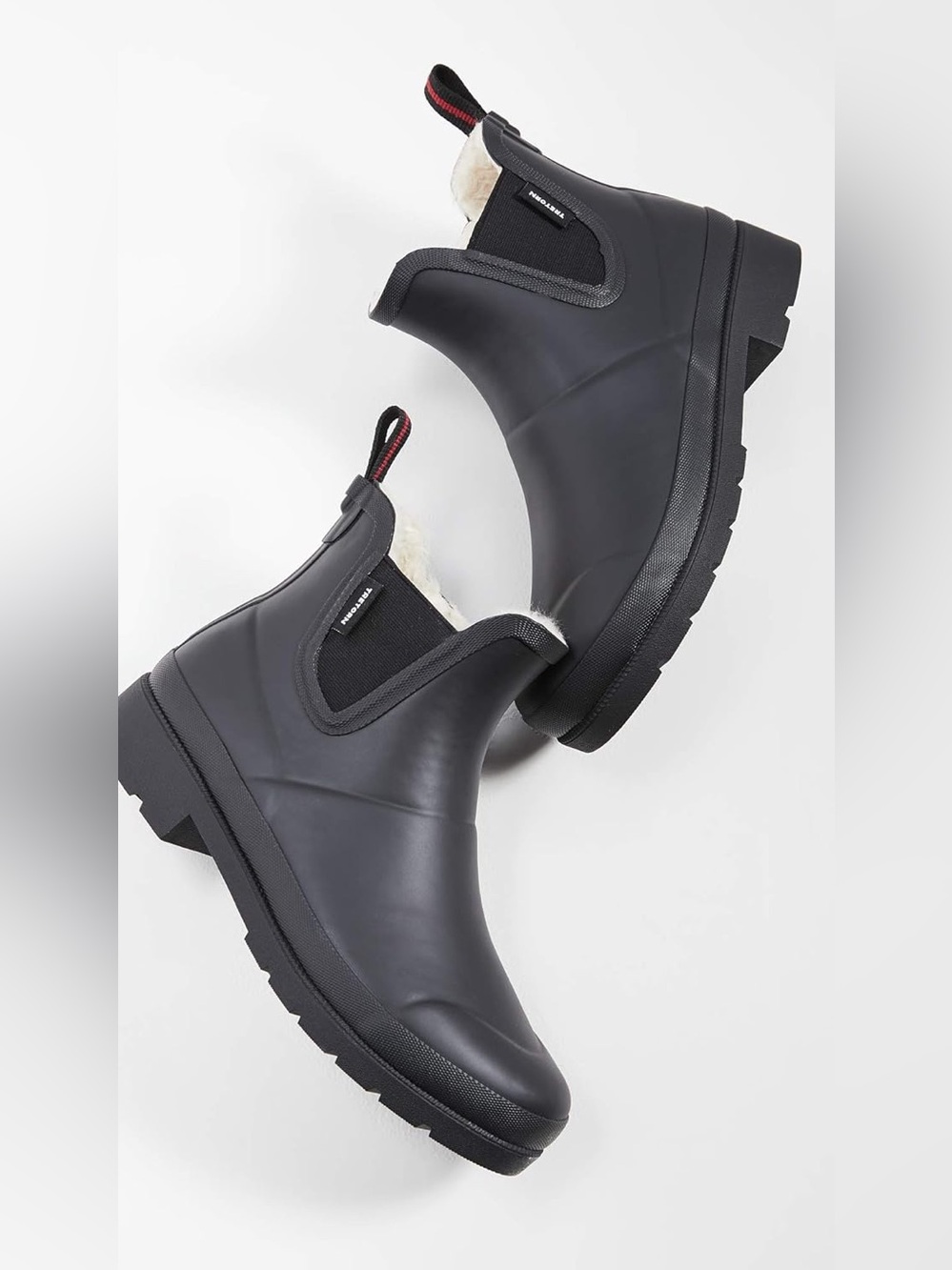 Tretorn Women's Linawnt Fur Lined Rainboots In Black Size 8